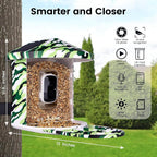 Luvan Bird Feeder with Camera, 1080 HD AI Identify Birds Species, Smart Solar-Powered, Auto Capture Birds& Motion Detection for Watching