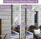 JOEJET Power Washer Extension Wand, 17 Inch Stainless Steel Pressure Washer Lance with 1/4 Inch Quick Connect, 2 Pack
