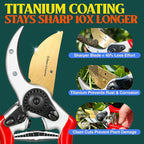 Haus & Garten ClassicPRO 8.5" Professional Premium Titanium Bypass Pruning Shears - Use As Pruners, Garden Shears, Heavy Duty Handheld Pruning Shears For Gardening, Clippers, Pruner Scissor Tool