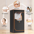 Portable Sauna Box, Personal Steam Sauna for Home with Steamer, Remote Control, Folding Chair and Mat, Portable Steam Sauna Tent, Home Spa for Relaxation