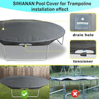 8 Ft Wintet Pool Cover, with Automatic Drain Round Pool Cover, One-Piece Quick Installation and Removal for Round Hot Tub and Spa Pool, Preventing Waterlogging, UV Protected
