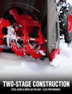 PowerSmart 80V 24in. Self-Propelled Cordless Snow Blower, 2-Stage with 6.0Ah Battery and Charger (HB2805A)