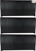 Suncast 99 Gallon Deck Garden Garage Home Wicker Resin Pool Box, Mocha (3 Pack)