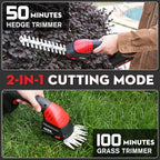 MZK 20V Cordless Hedge Trimmer, Electric Shrub Trimmer Grass Shears Handheld Grass Cutter, Hedge Shear for Garden, Lawn(2.0Ah Battery and Charger Included),HT08D10