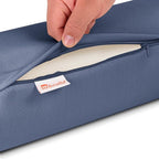 Austin Horn Classics Sunbrella Set of 2 Zippered Neck Bolster Pillow, Made with Sunbrella Fabric, Cylinder Pillows, for Couch & Bed, Decorative Round Throw Pillow, Back & Neck Support (Denim)