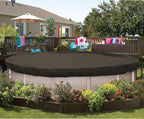 ECOOPTS 18 ft Round Pool Cover for Above Ground Pools, Swimming Pool Cover Protector Winter Safety Cover (Brown)