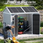 CDCASA 8x6 FT Resin Storage Sheds with Floor, Waterproof Large Outdoor Sheds & 2 Windows,Outside Plastic Tool Shed for Backyard Garden Patio Lawn
