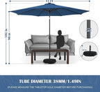 Sundale Outdoor 11 ft Patio Umbrella with Sand Bag Umbrella Base Included, Outdoor Umbrella with Tilt and Crank, Navy