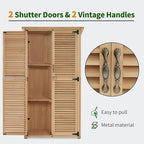 MCombo Outdoor Storage Cabinet, Wooden Storage Shed with Latch, Outside Garden Tool Shed with 2 Doors for Patio Yard Lawn, 0808 (Natural, Medium)