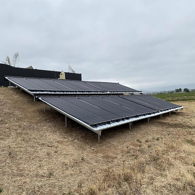 Industrial Grade Solar Pool Heater DIY Kit - Superior High-Wind Strapless Mounting System & Maximum Freeze Resistance (6-4'x7.5' / 180 Square Feet)