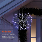 Alpine Corporation | 10"H Indoor Christmas Snowflake Ornament with White LED Lights — Elegant Glowing Silver Holiday Décor for Tabletops & Mantels