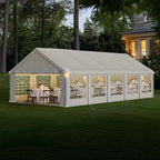 GREEN PARTY 16x32FT Party Tent Heavy Duty, Large Wedding Event Shelters with 4 Carry Bags & Removable Sidewalls, Outdoor Canopy Gazebo Commercial Tents for Parties Carport Garden Patio