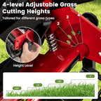 Goplus Manual Lawn Mower, 14 Inch 5-Blade Walk-Behind Cordless Grass Cutter with 7 Gallon Removable Grass Collect Bag, Adjustable Cutting Heights, Push Reel Lawn Mower for Yard, Garden