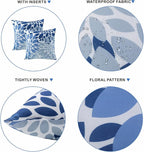 Outdoor Pillows, Pack of 2 Waterproof Decorative Throw Pillows with Inserts, 18”x18” Square Pillows for Couch, Sofa and Patio Furniture