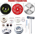 9" x 36 Teeth Carbide Tipped Blades & 9" x20T Carbon Steel Round Chainsaw Tooth Blades & 10" x 80T Brush Cutter Trimmer Blades with Adapter Kit