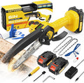 Chainsaw 6 Inch Mini Electric Chainsaw Cordless with 2 Pack Rechargeable Batteries, Battery Powered Handheld Saw for Trees Trimming Wood Cutting, Perfect Gardening Tools for Men Dad Husband