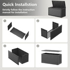 Outdoor Storage Box, Resin Deck Boxes Outdoor Waterproof For Patio Furniture, Garden Tools, Pool Supplies, Durable And UV Resistant, Lockable (100 Gallon, Black)