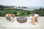 Elementi+ | Colorado Gas Fire Pit Cast Concrete 56" Rectangular Fire Table, Outdoor Fire Pit Electronic Ignition | Canvas Cover, Fire Glass and Burner Lid Included | Sunlight Yellow | Propane Gas