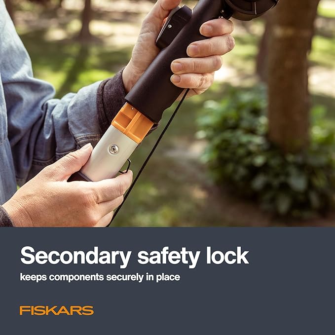 Fiskars XtendControl Extendable Tree Pruner (12 ft), Adjustable Branch Trimmer with 15" X1 Saw, 3-6 ft Extension Poles, and Secure Locking System for Precision Cutting