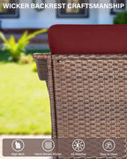 Belord High Back Outdoor Patio Furniture Set - Wicker Outdoor Swivel Rocker Patio Chairs with Sofa and Ottoman, All-Weather Patio Conversation Set for for Patio Deck Backyard