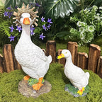 Realistic Duck Statues, Funny Duck Fence Decoration, Resin Duck Decor, Outdoor Animal Statue, Duck Sculpture, Perfect for Home Garden Stairs, Farm, Patio, Backyard (11.6 in)