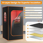 DoCred Infrared Sauna Box,Portable Sauna for Home, Upgraded Personal Steam Saunas with 3L Steamer, Folding Chair, Extra Large Size Foldable Home Sauna, Full Body Sauna Tent for Relaxation Spa