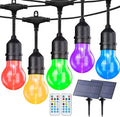 Auroraworld 96FT Commercial RGB Outdoor String Lights, Dimmable Waterproof LED Patio Lights with Remote, 30 Shatterproof Edison Bulbs for Cafe Yard Garden Party Decor
