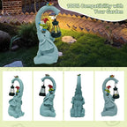 Solar Elephant Garden Statues with LED Lights, Outdoor Decor for Patio Yard Balcony - Unique Housewarming Birthday Gifts for Women Mom Grandma