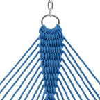 Original Pawleys Island Deluxe Coastal Blue DuraCord Rope Hammock – 13 ft. x 65 in, 2-Person, 450 lb Capacity, Oak Spreader Bar, Zinc-Plated Hardware, Handcrafted in The USA