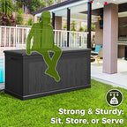 Lyromix 230 Gallon Outdoor Large Resin Storage Box, Waterproof Deck Box Lockable & UV-Resistant, Outside Cushion Storage for Patio Furniture, Garden Tools, Pool Accessories, Black