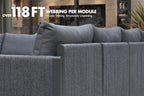 PURPLE LEAF 8 Pieces Patio Conversation Sets with Cushions and Pillows All Weather Outdoor Couch Sectional Set Patio Conversation Set for Garden Poolside Backyard Gray