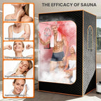 DoCred Upgraded 2 Person Portable Infrared Sauna Box, Extra Large Portable Steam Sauna for Home,Personal Sauna Tent Full Body with 2 Steamers, 2 Folding Chair,Remote Control