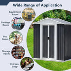 5FT x 3FT Outdoor Storage Metal Anti-Corrosion Utility Tool House with Lockable Door & Shutter Vents，Outdoor Waterproof Garden Tool Storage Sheds（with Metal Foundation）