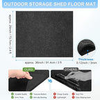 3 mm Thickened Outdoor Storage Shed Mat, 2.4x3 ft Waterproof Shed Flooring Mat for Patio Furniture Floor Protecting from Wear/Liquid/Dust/Oil, Non-Slip Felt Rubber Rug Pad [Grey]