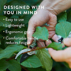 Modern Sprout Hand Pruners - Lightweight Pruning Shears W/Easy Lock- Gardening Scissors - Bypass Sharp Carbon Steel Blade - Rust Resistant - Garden Tools - Reusable Holster - Chartreuse