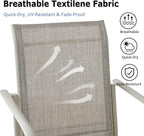 Patio Chairs Set of 8, Outdoor Dining Chairs with Breathable Textilene Fabric, Stackable Patio Chairs for Lawn, Garden, Backyard, Poolside, Grey