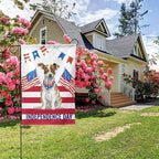 Independence Day Dog Garden Flag Vertical Double Sided Outdoor Yard Flags 12.5x18 Inch Burlap Banners Vertical Double Sided for Outdoor Decor Lawn
