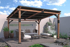 Macrout 10'x12' Outdoor Gazebo, Heavy Duty Pergola with Sloped Metal Roof and Aluminum Frame, Permanent Gazebos for Patio, Decks, Backyard, Garden, 4718 (10'x12')