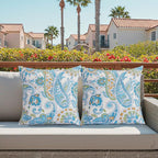 Outdoor Throw Pillows Waterproof Covers 2 Pack 16×16 Inch, Decorative Toss Pillows Covers, Rain-Proof, Fade Resistant for Patio Furniture, Sofa, Couch, Garden