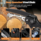 Mini Chainsaw Cordless, 6 inch Electric Chain Saw, Lightweight and Portable, Suitable for Women/Elderly/DIY Enthusiasts, with Two 21V2000mAh Batteries for Tree Pruning and Wood Cutting