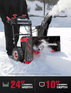 PowerSmart 80V 24in. Self-Propelled Cordless Snow Blower, 2-Stage with 6.0Ah Battery and Charger (HB2805A)