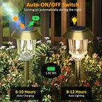 XMCOSY+ Solar Pathway Lights Outdoor - 4 Pack Auto On/Off 10-40 LM Dimmable Waterproof Outdoor Solar Lights for Yard Pathway Garden Driveway Walkway (Bronze)
