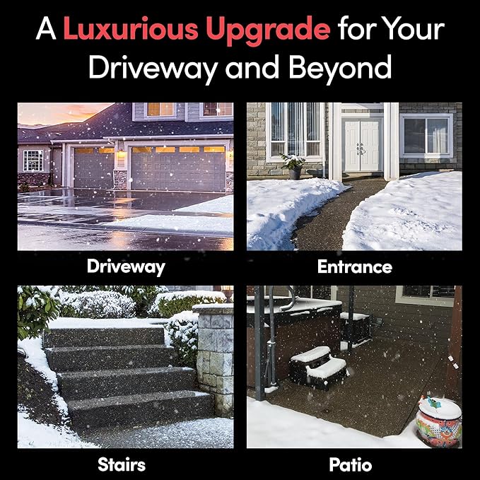 Electric Snow and Ice Melting Underground Cable 63 feet, Covers 21 sqft at up to 38 Watts/sqft, 120V – Radiant Heated Driveways, Walkways, Stairs – Installs Under Concrete, Asphalt, or Pavers