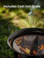 Ciays Large Propane Fire Pit 19 Inch, Gas Fire Pit with Grill Grate, Folding Legs, Hose Hooks, Propane Tank Holder, Cover & Carry Strap, CSA Certified Portable Outdoor Fire Pit for Camping, 58,000 BTU