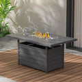 Wisteria Lane 54.3” Outdoor Patio Aluminum Fire Pit Table, 50000 BTU CSA Certified Propane Gas Fire Pit, Rectangular Fire Table w/Stainless Burner, Lava Rock, Waterproof Cover