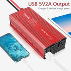 Fancy Buying 1000W/2000W(Peak) Power Inverter for Vehicles, DC 12V to 110V AC Converter with Dual AC Outlets and Dual USB Car Charger for Car Laptop Computer