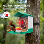Smart Bird Feeder with Camera, 2K 3MP HD WiFi, AI Bird Species Recognition, Dual-Band 2.4G/5G WiFi, 2L Large Seed Container, IP65 Weatherproof, Solar Powered, Two-Way Audio