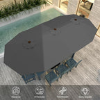 13FT Double Sided Patio Umbrella with LED Lighted