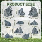 Warmtree 10 Pcs Simulation Rockery Diorama Rocks Stone for Diorama Supplies Miniature Terrain Fairy Garden Zen Garden Accessories Terrarium Decor Tank Aquarium Decoration (Grey)