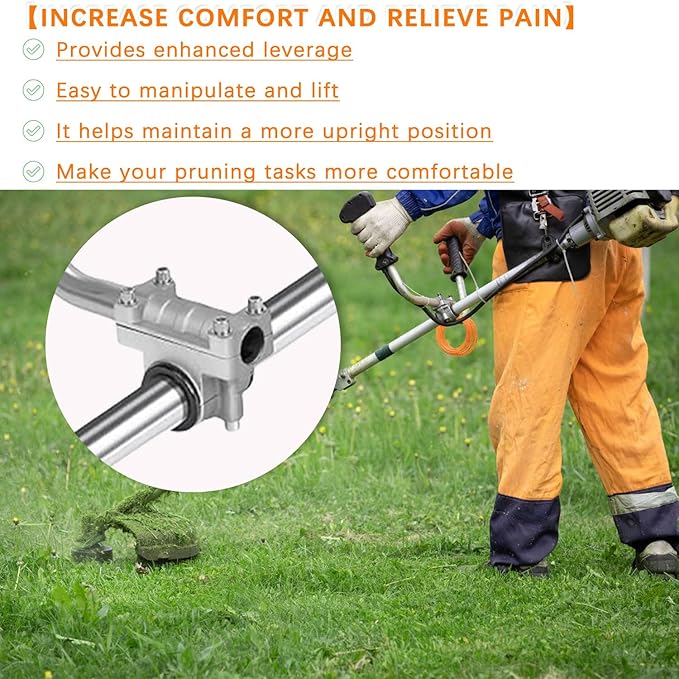 String Trimmers Handle, Ergonomic Trimmer Grip, Weedeater Handle with Bracket Clamp, for Lawn Care, Landscaping, Yard Trim